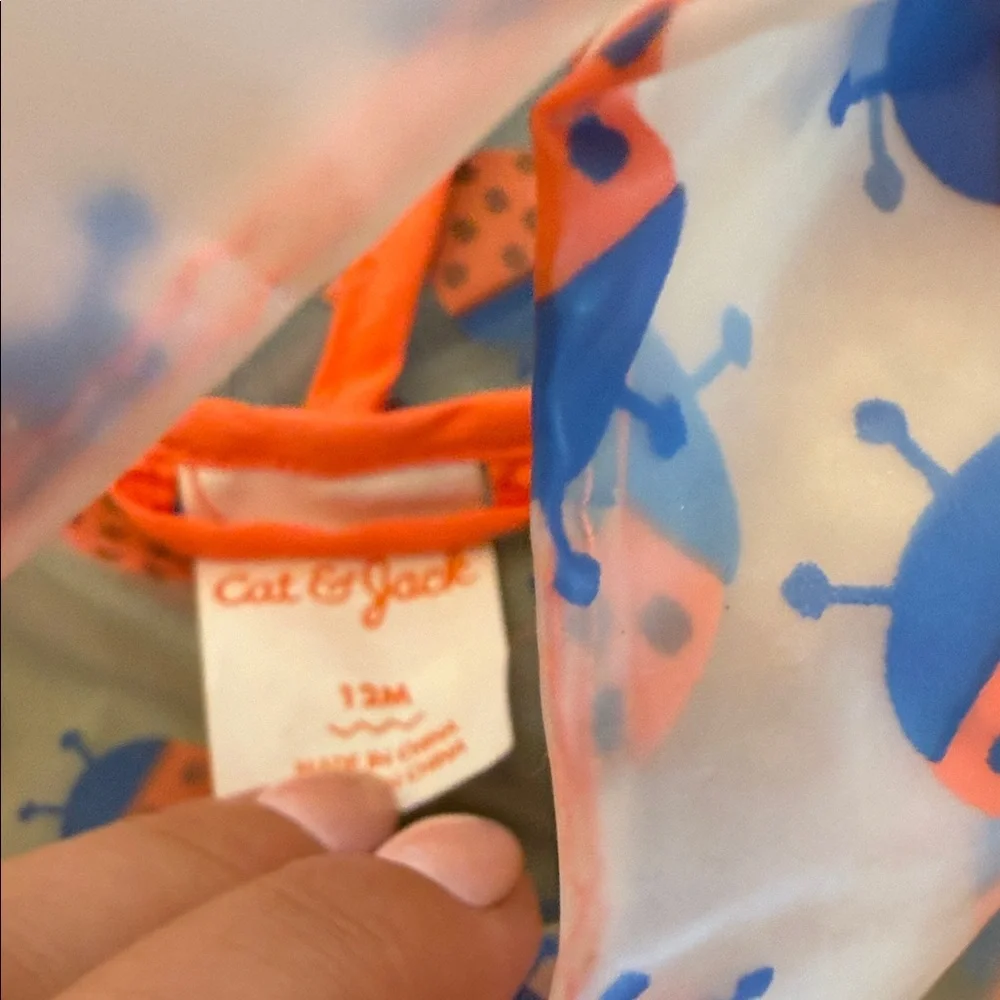 Cat & Jack Pink and Blue Kids Raincoat - Picture 4 of 4